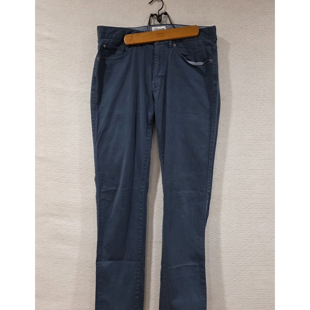 Peter Millar Pants Mens‎ 32 Blue Khaki Chino Lightweight Golf Preppy Flat Front